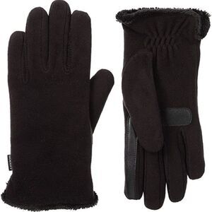 Isotoner Women's Black Stretch Fleece Winter Smart Touch Gloves